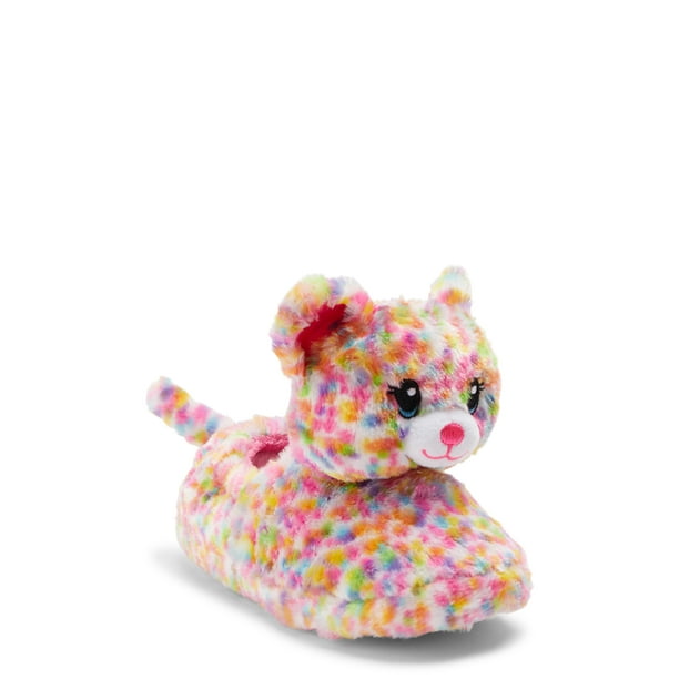 ~ NWT Build-A-Bear Girls Rainbow Confetti Slippers Xlarge 4-5 ~ Ages 4